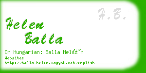 helen balla business card